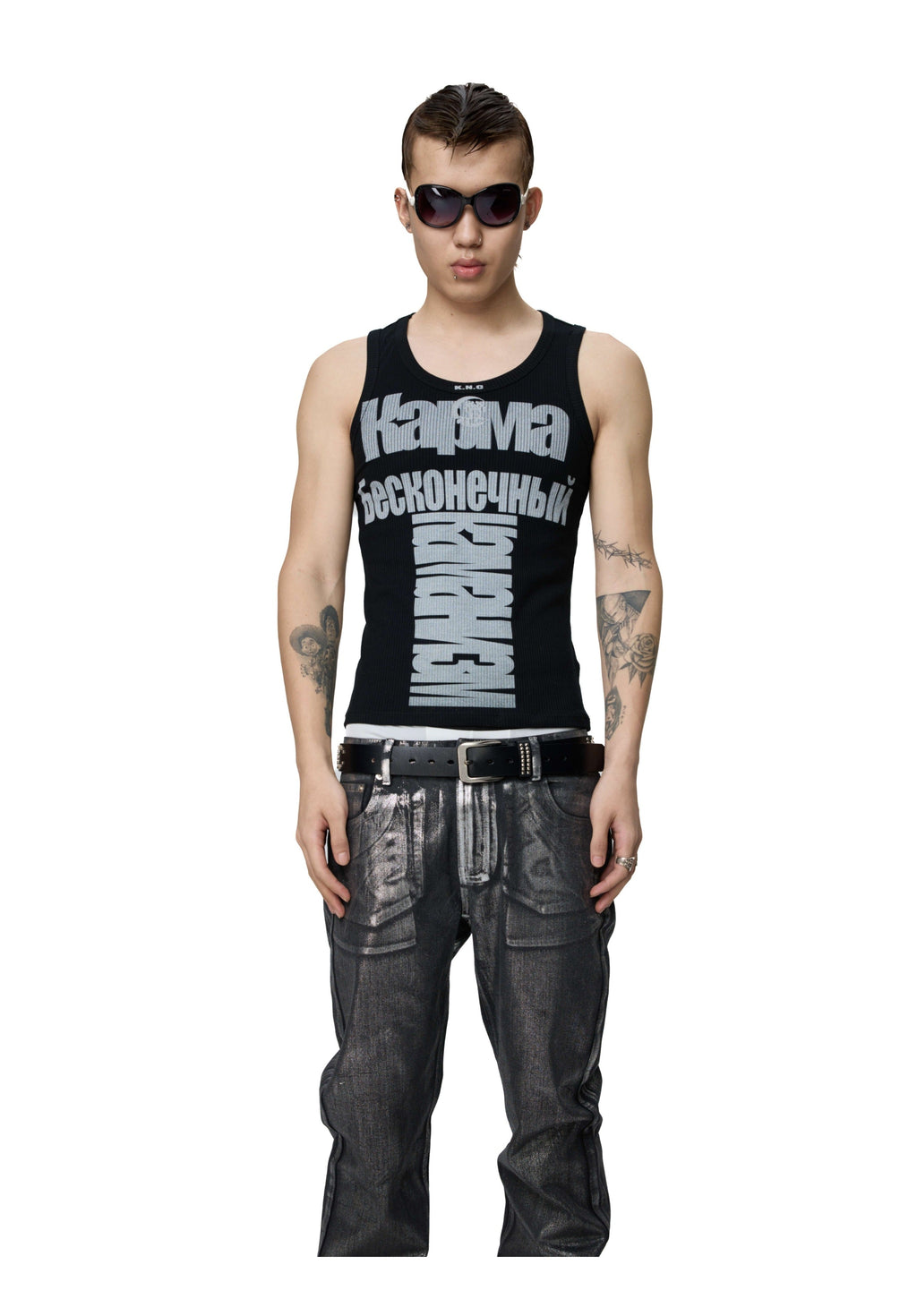 KARMANISTIC Logo Print Slim Tank Top