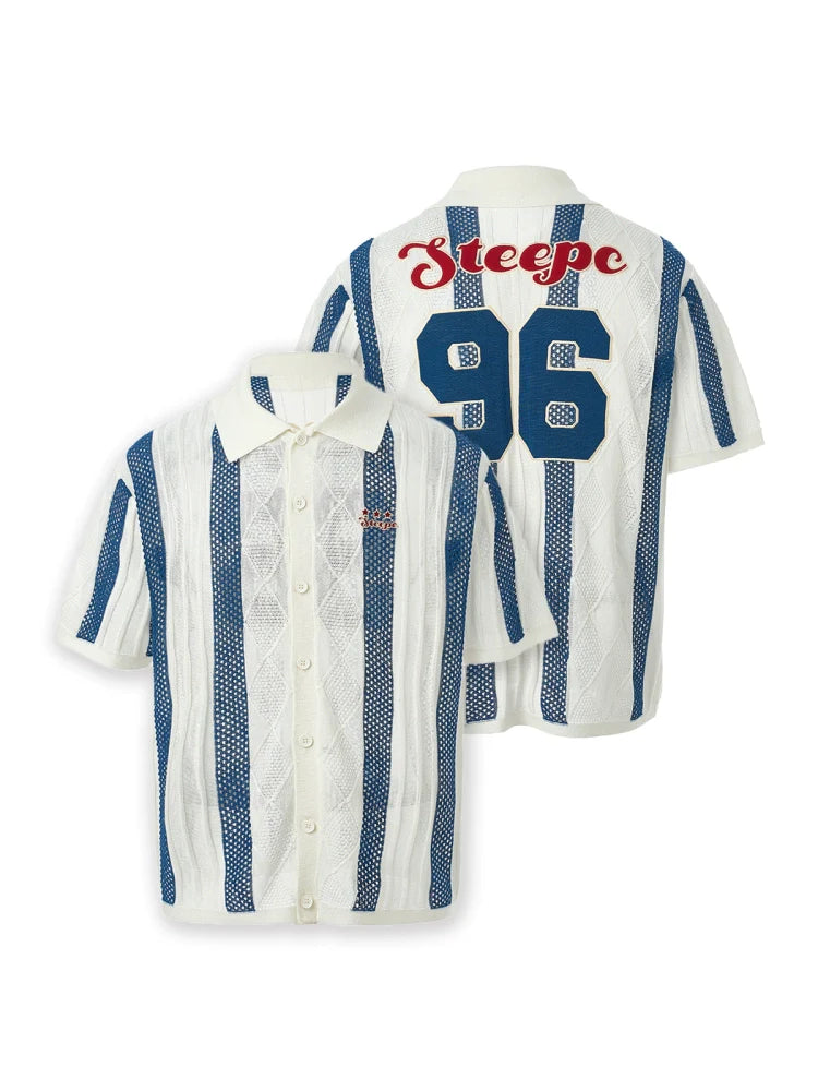 STEEPC Colorblock Knit Short Sleeve Shirt