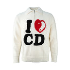 TGFCLUB I LOVE CD Half Zip Fleece Knit Sweater