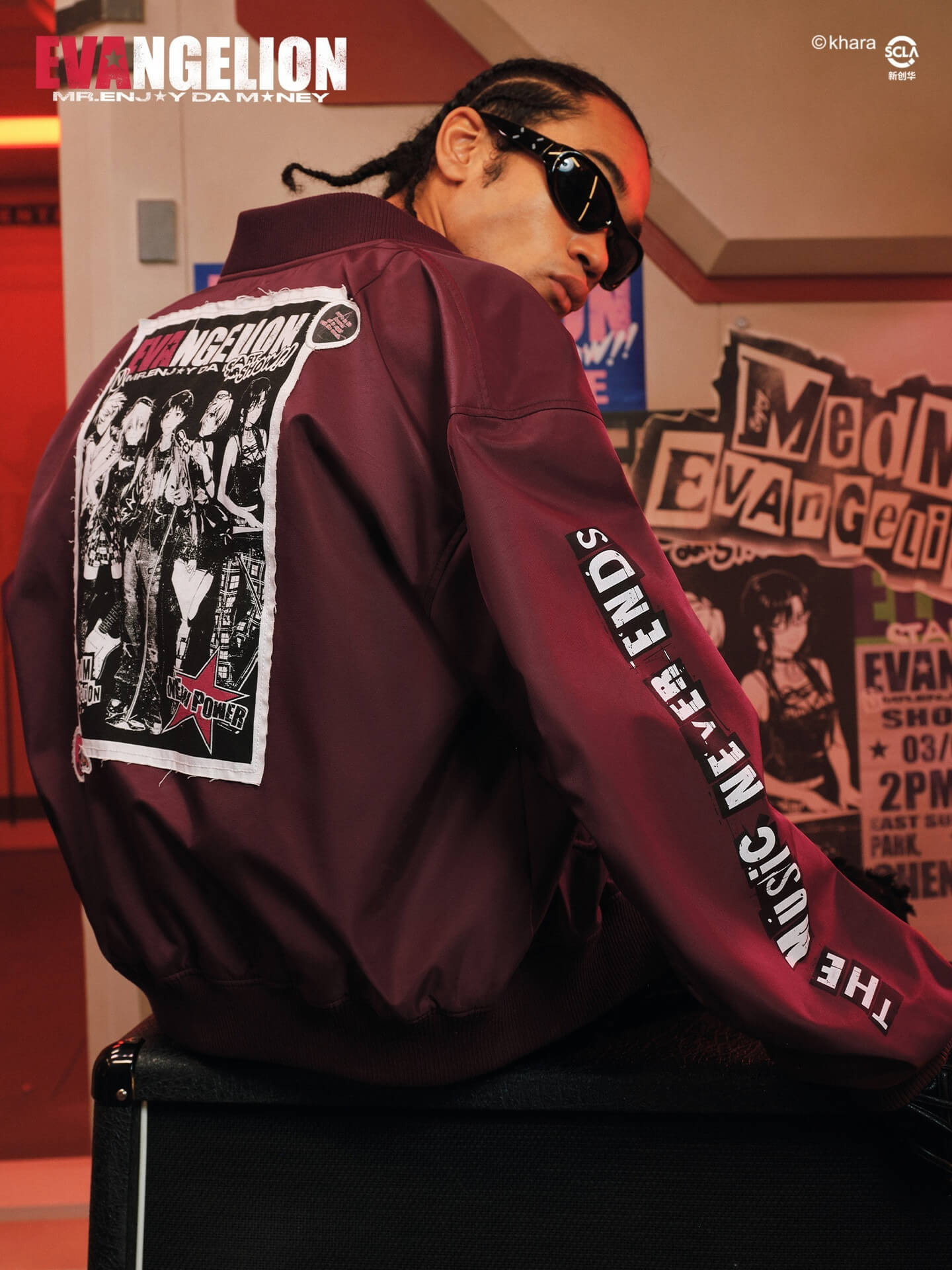 MEDM x EVA NEVER END Character Portraits MA-1 Bomber Jacket