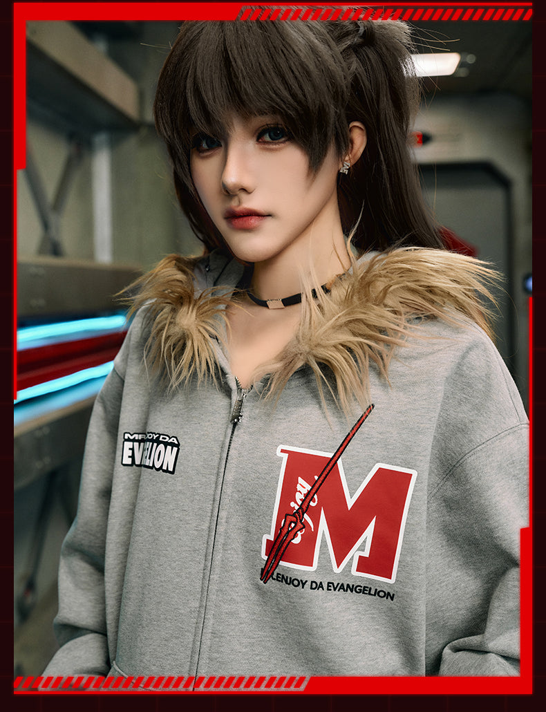 MEDM x EVA Lilith Removable Fur Zip-Up Hoodie