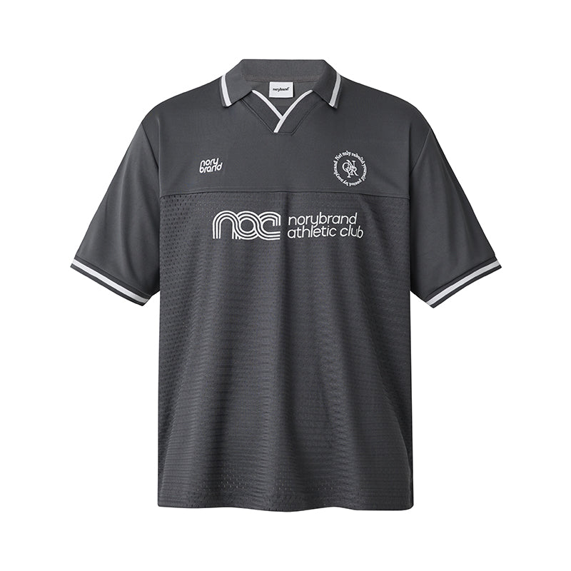 NORYBRAND Sports Club Mesh Patchwork Soccer Jersey Polo