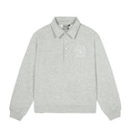 Small Town Kid Badge Embroidered Polo Sweatshirt
