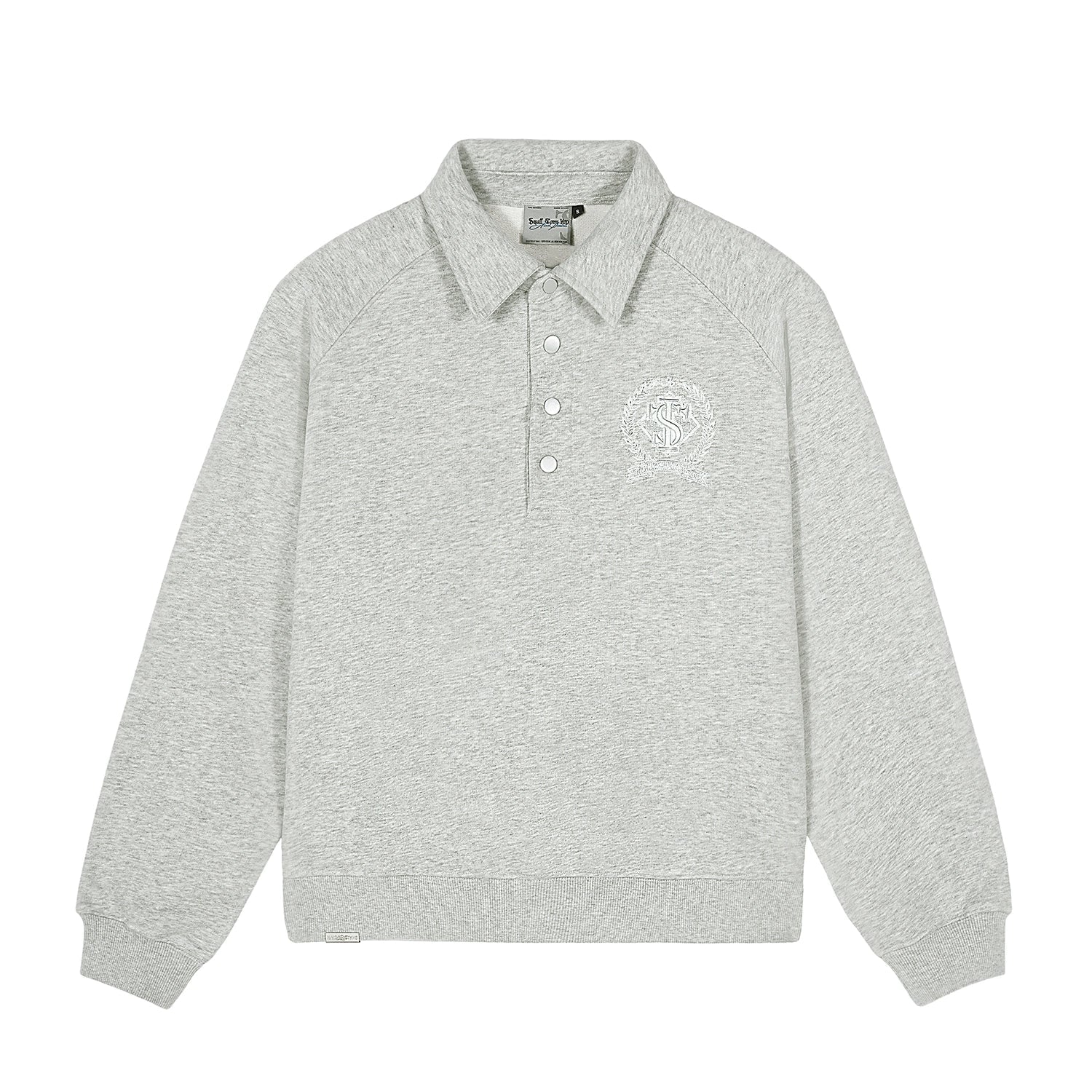 Small Town Kid Badge Embroidered Polo Sweatshirt