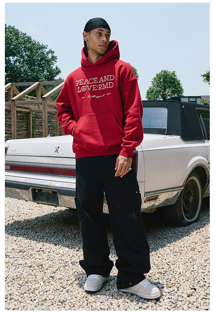 Remedy PEACE LOVE Pearl Embroidered Hoodie
