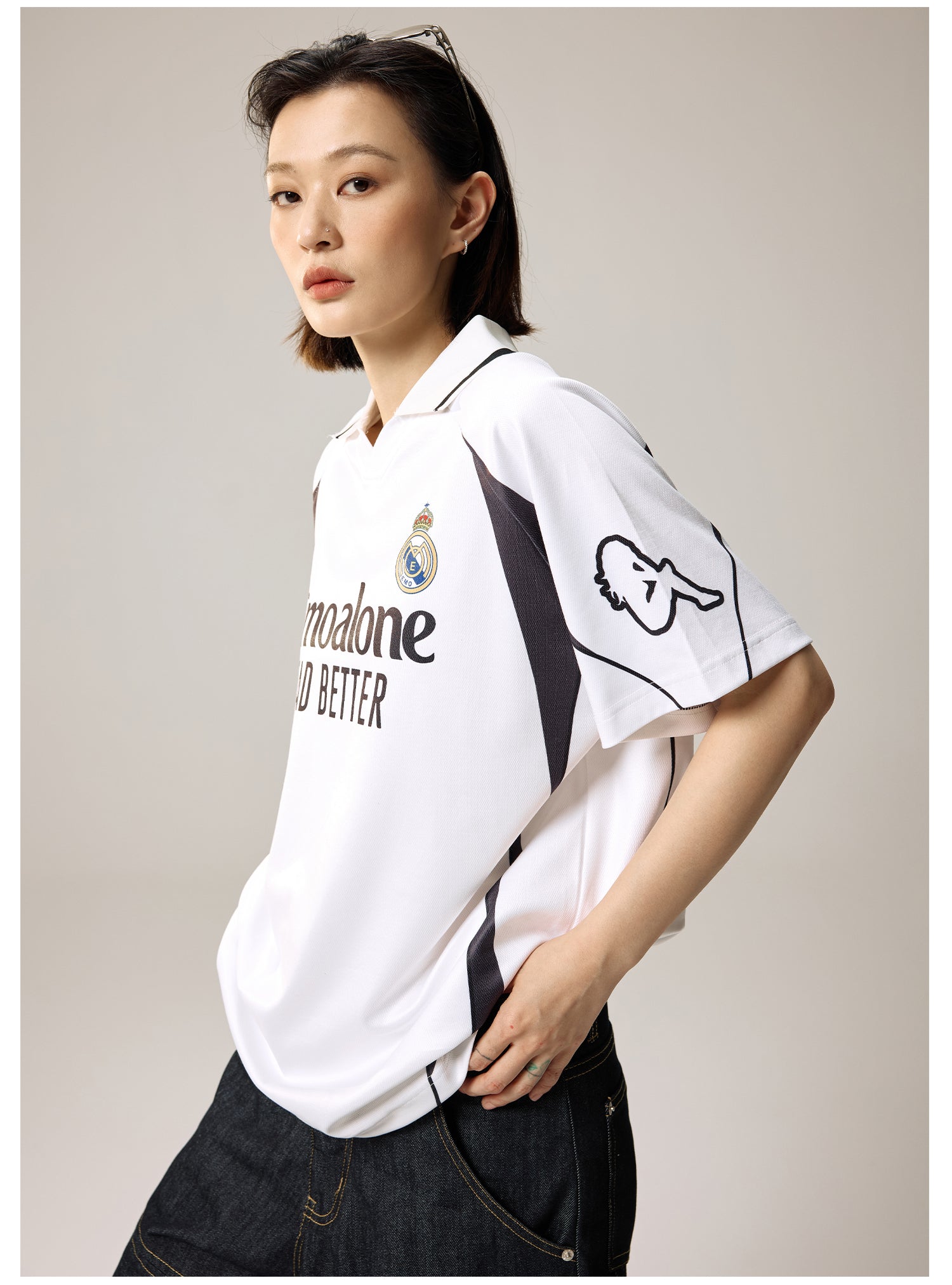 Remedy Emoalone Print Inspired Soccer Jersey Polo Shirt