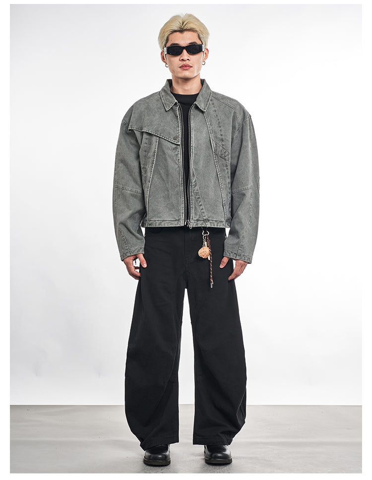 F3F Select Deconstructed Stitching Washed Denim Jacket