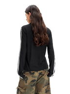 F3F Select Numbering Stripe Sleeve Mesh Long Sleeve Polo Jersey