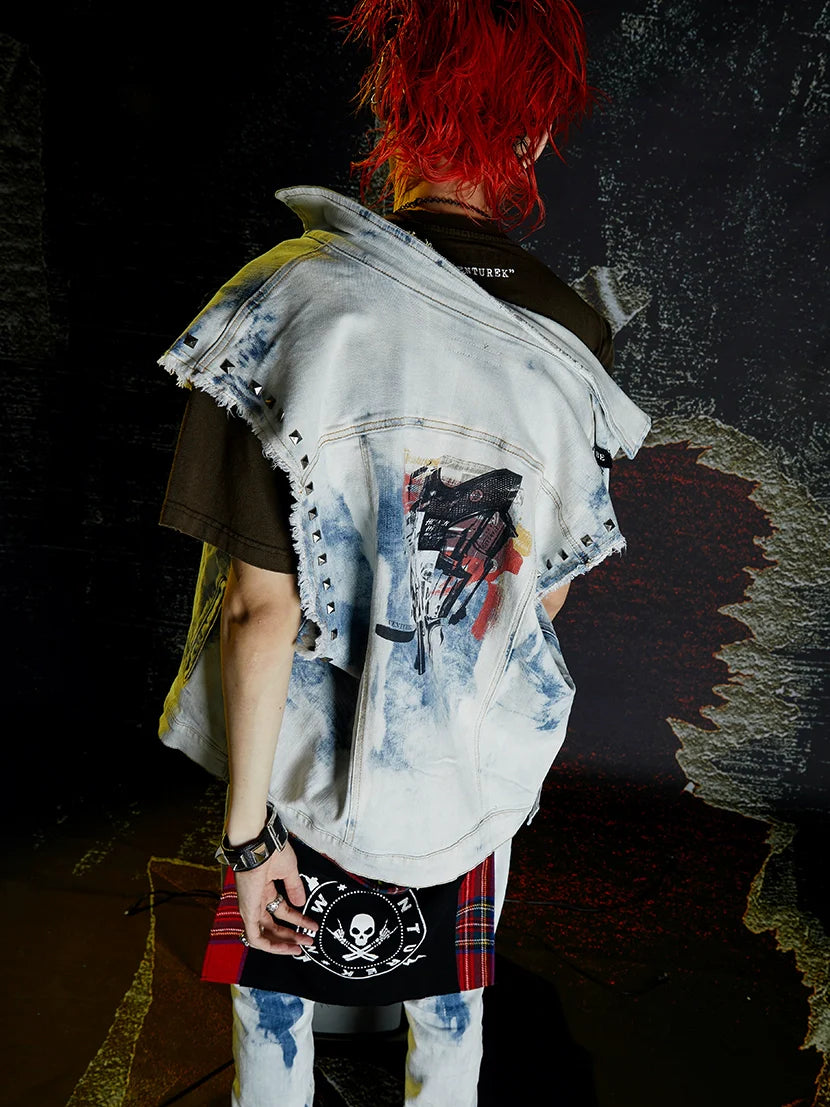 VENTUREK Red Tartan Check Punk Rock Bum Flap