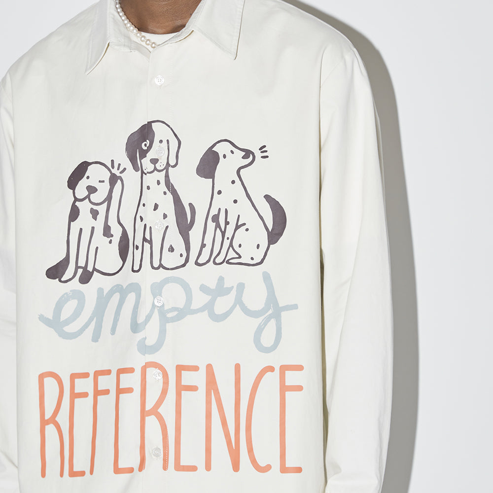EMPTY REFERENCE Cartoon Puppy LOGO Print Long Sleeved Shirt