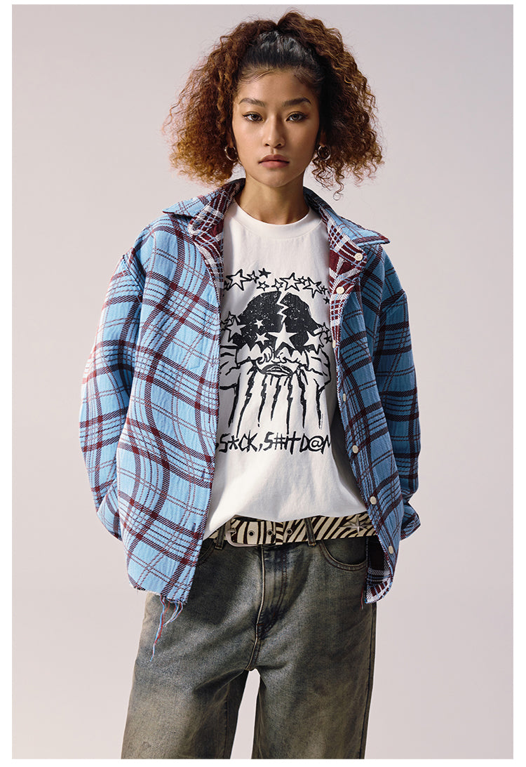 Remedy Wave Plaid Reversible Long Sleeve Shirt