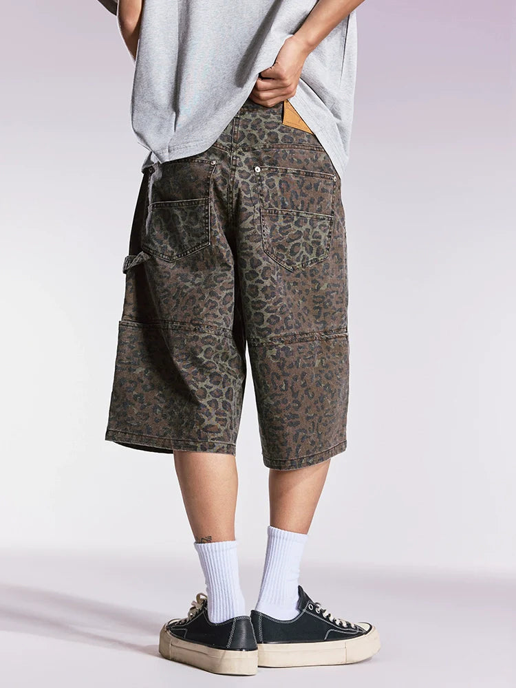 Remedy Leopard and Camouflage Work Painter Baggy Shorts