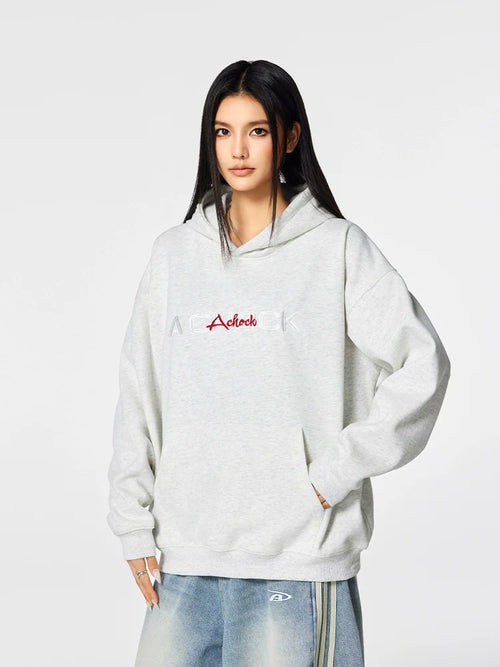 Achock Logo Floral Embroidered Hoodie