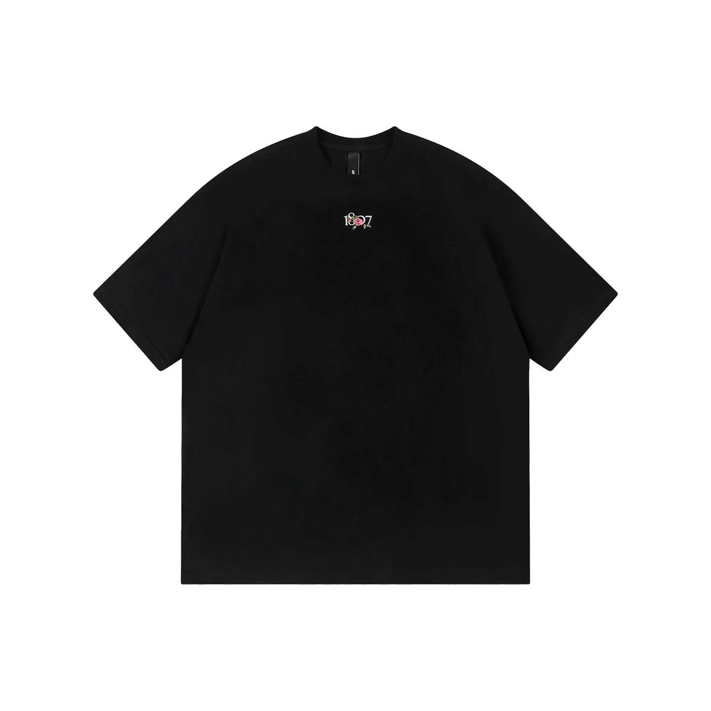 1807 Rose Logo Print Embroidered Short Sleeve Tee