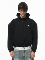 BLIND NO PLAN 3D Reconstructed Metal Logo Zip-Up Hoodie
