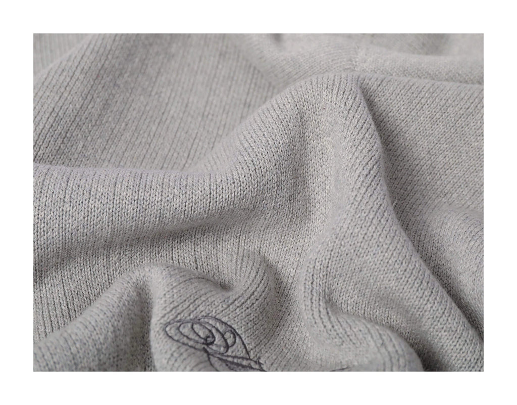 KARMANISTIC Embroidered Zip Up Knit Hoodie