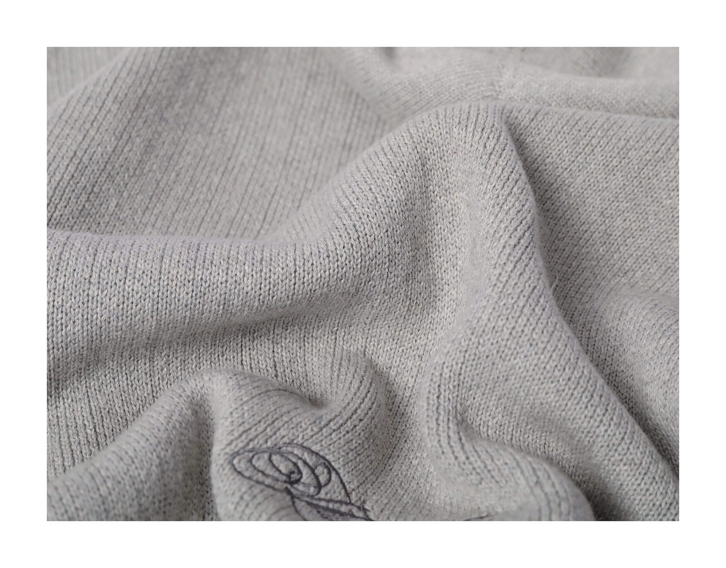 KARMANISTIC Embroidered Zip Up Knit Hoodie