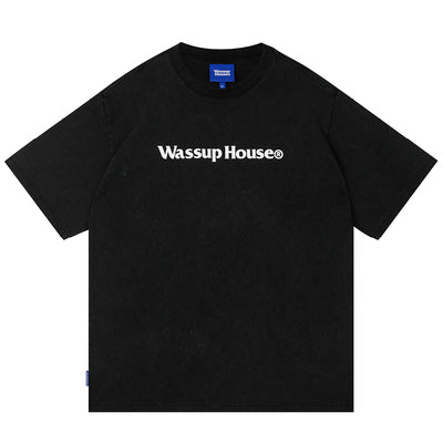 Wassup Basic Large Logo Print Tee