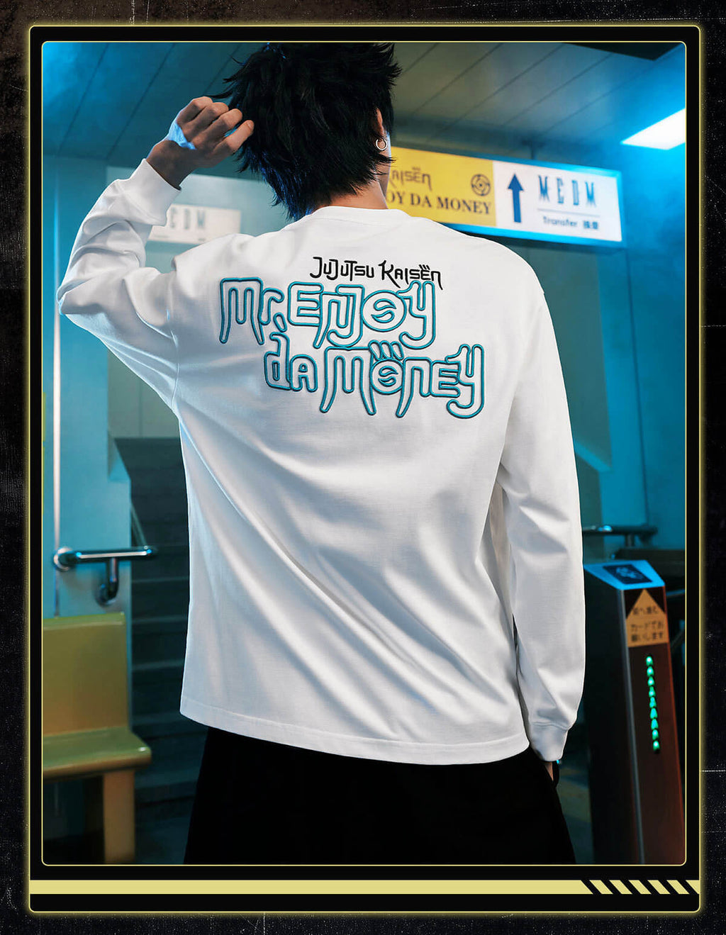 MEDM × Jujutsu Kaisen Big M Logo Character Print Embroidered Long Sleeve Tee