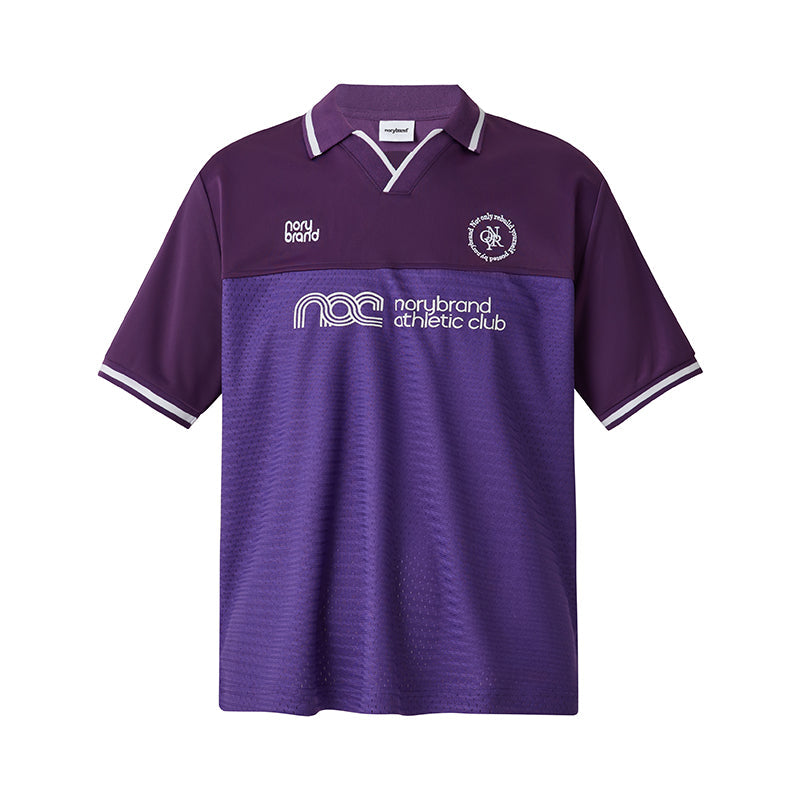 NORYBRAND Sports Club Mesh Patchwork Soccer Jersey Polo