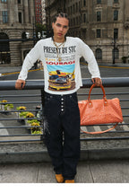 STEEPC Vintage Photo Print Long Sleeve Tee