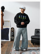 MEDM Blue Sky & Small Grass Embroidered Logo Sweatshirt