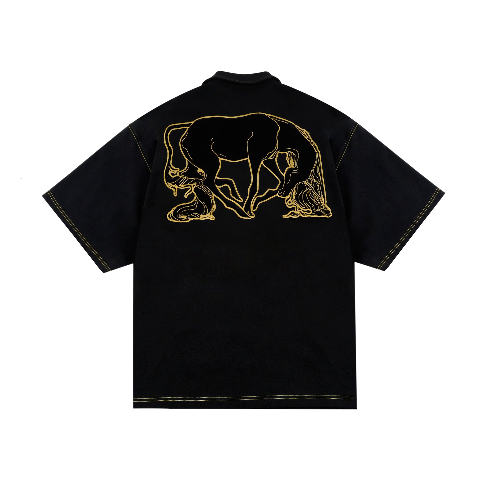 S45 War Horse Flocking Stitching 3D Embroidery Polo