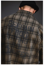 Remedy Skull Print Plaid Short Sleeve Shirt