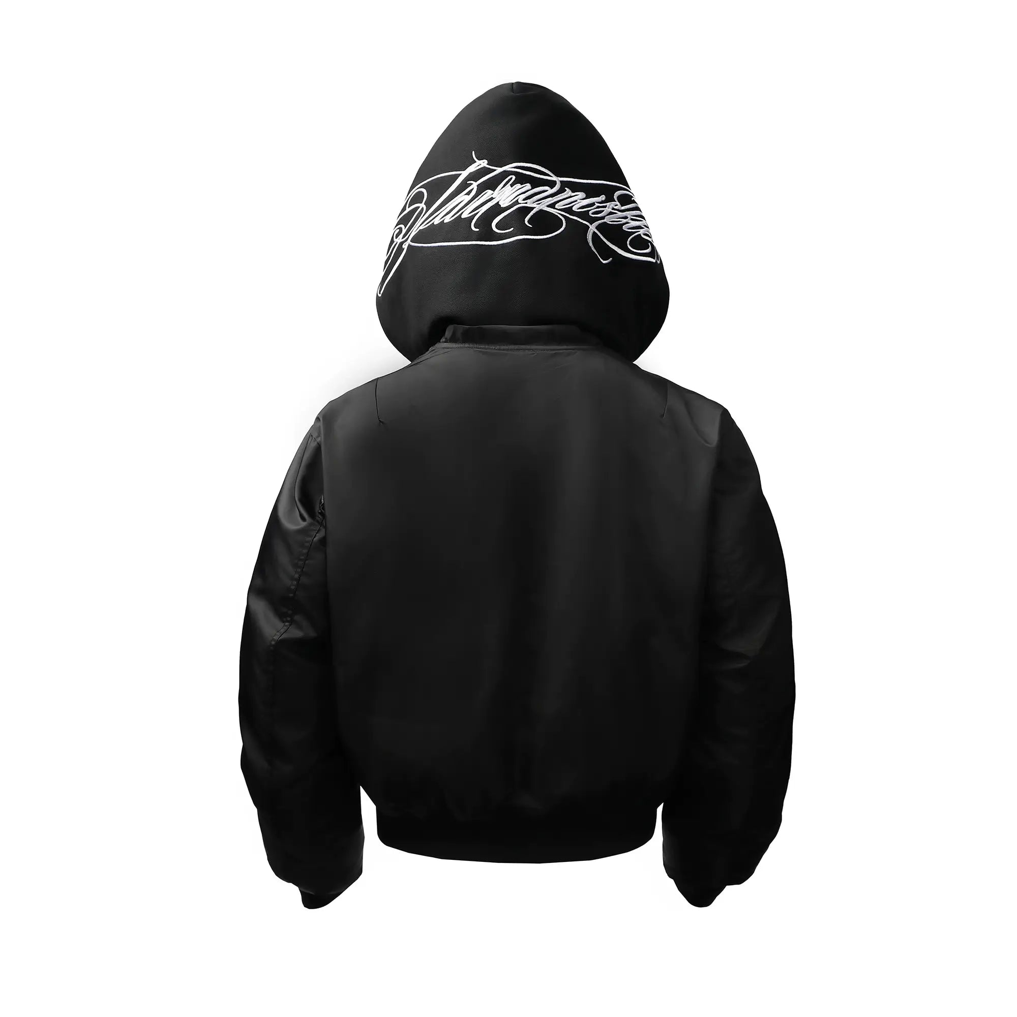 KARMANISTIC Embroidered Hooded Puffer Bomber Jacket
