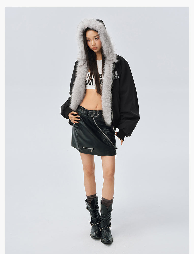 MEDM Fur-Lined Hooded Jacket