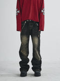 RUSURE Cat Whiskers Washed Jeans