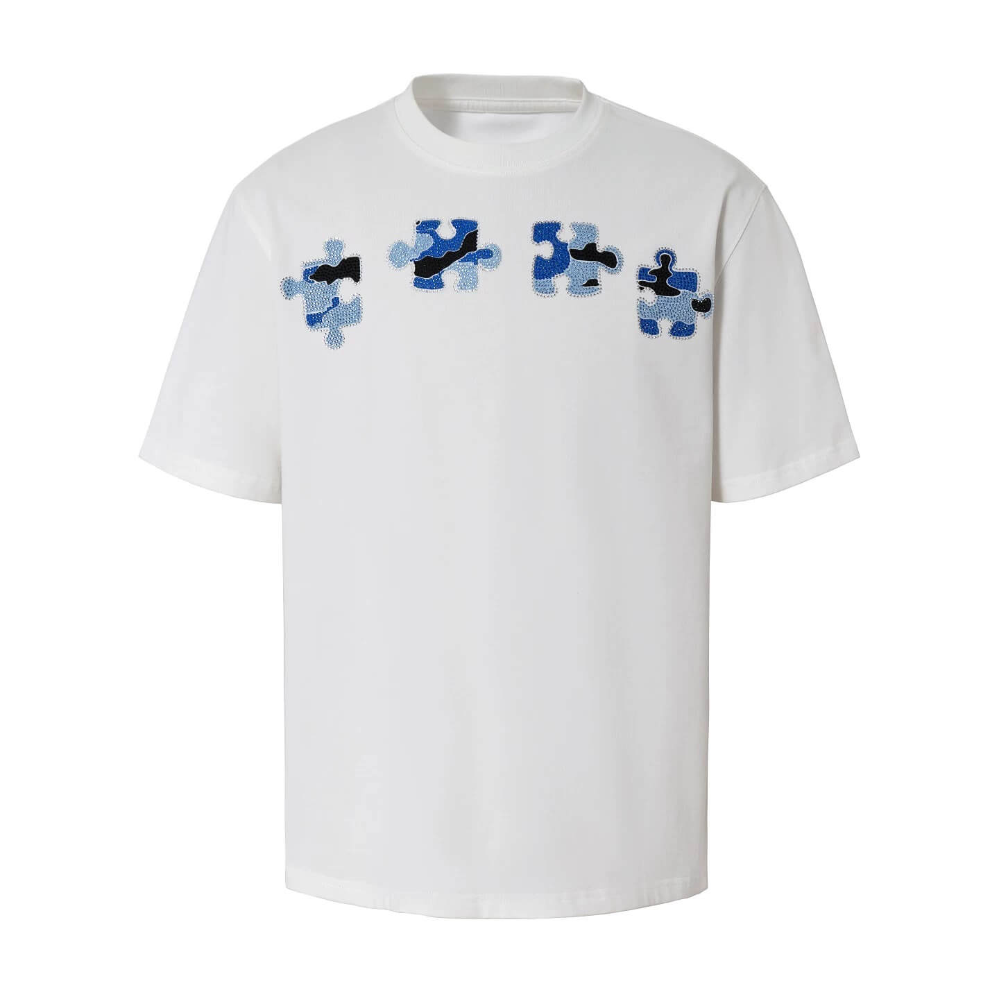 YADcrew Camo Rhinestone Puzzle Tee