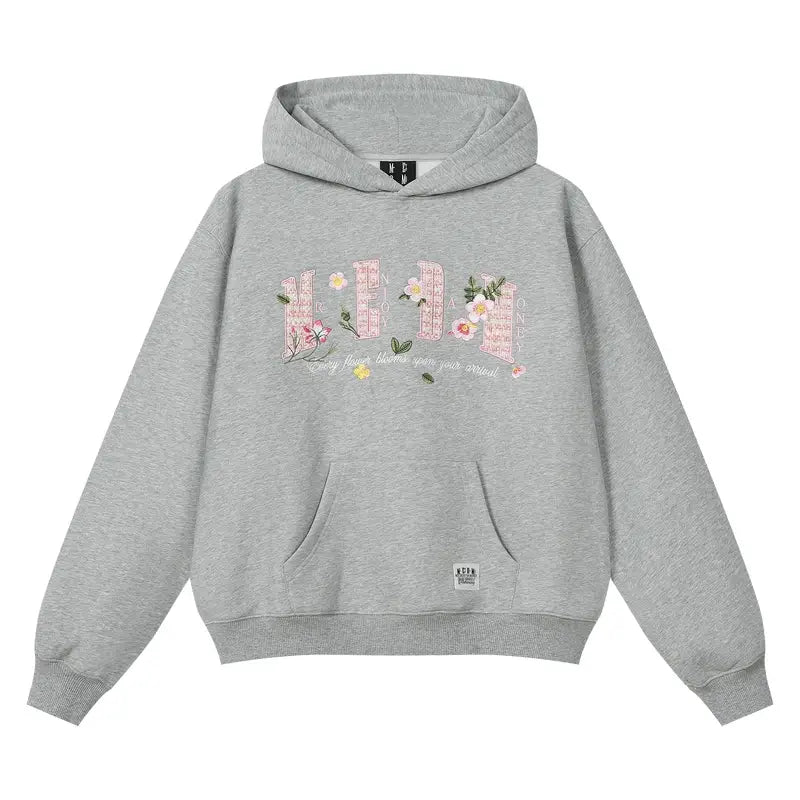 MEDM Mini Patchwork Floral Embroidered Hoodie