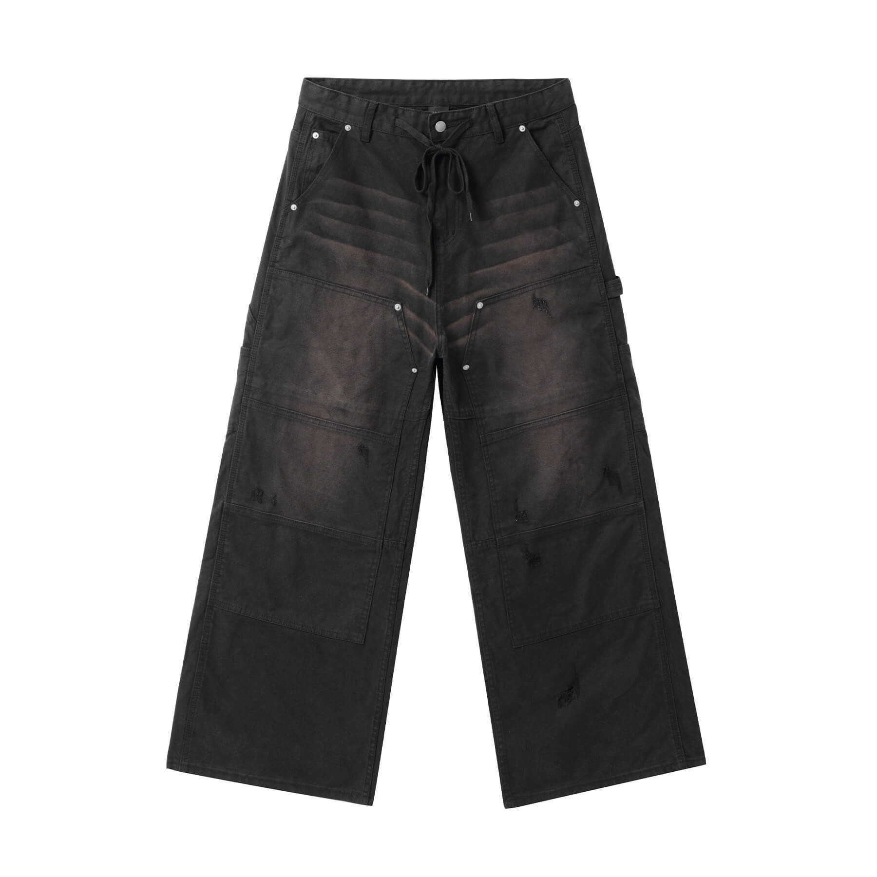 JHYQ Washed Distressed Baggy Double Knee Jeans