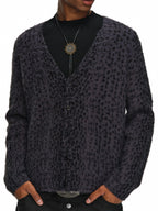 ANTIDOTE Dark Leopard Brushed Knit Cardigan