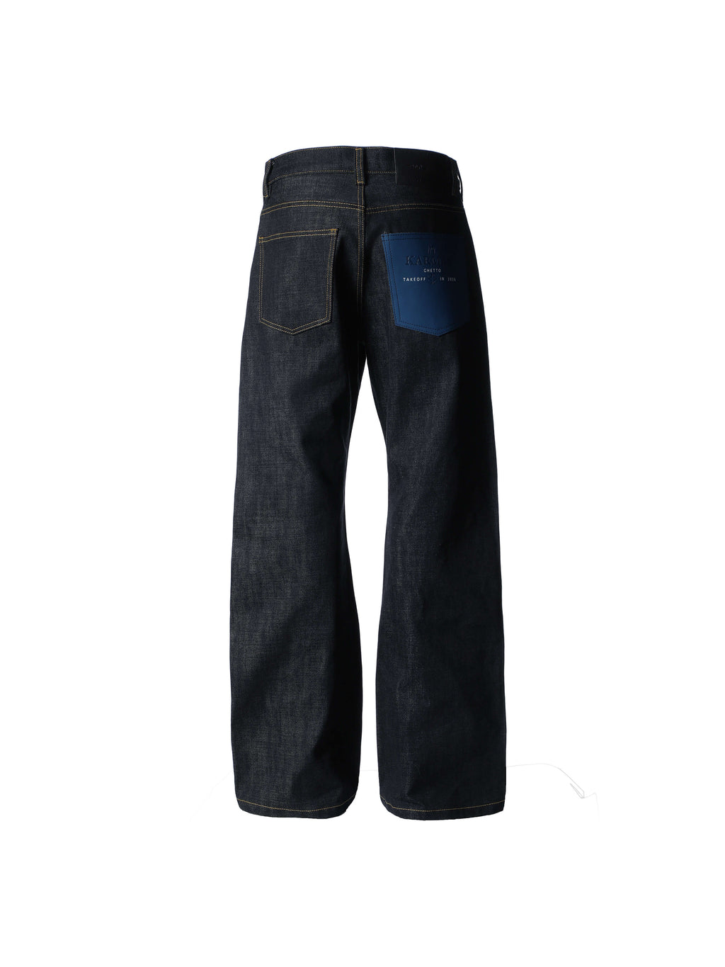 KARMANISTIC Contrast Back Pocket Original Baggy Jeans