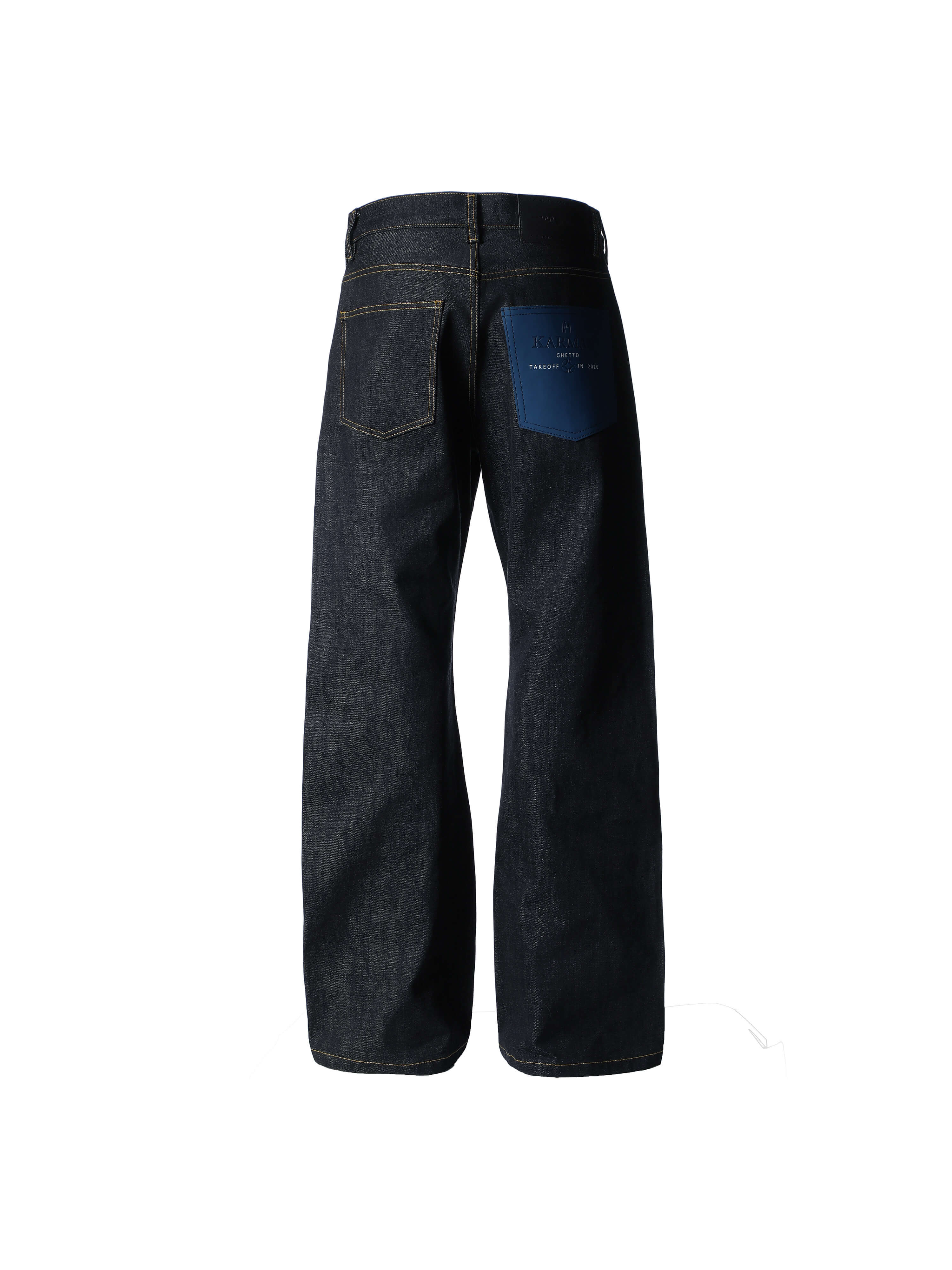 KARMANISTIC Contrast Back Pocket Original Baggy Jeans