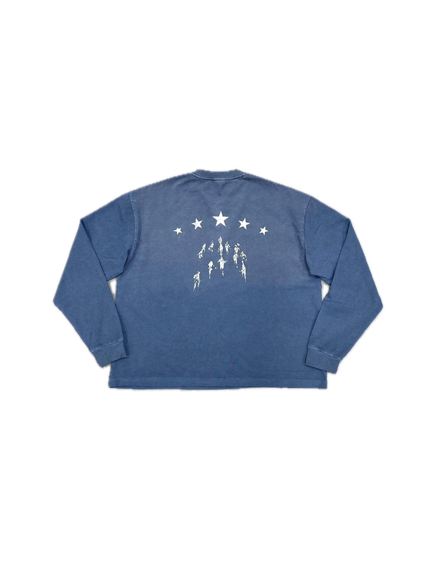LIBERAFIT Star Graphic Vintage Dyed Distressed Long Sleeve Tee