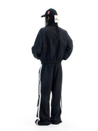 BLIND NO PLAN Color Block Windproof Sport Track Jacket