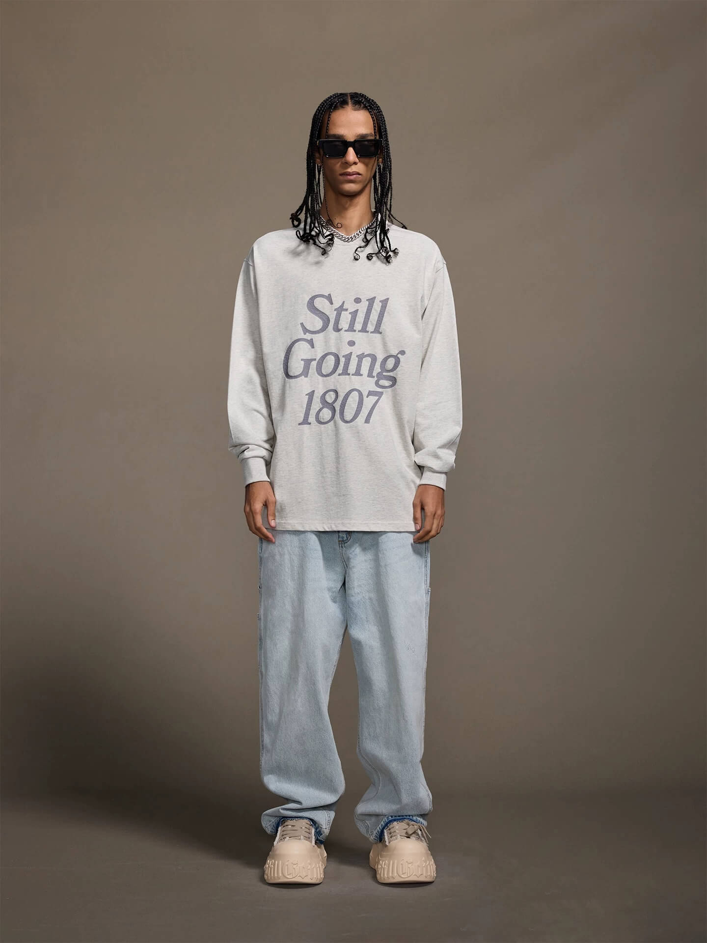 1807 STILLGOING Crackle Print Long Sleeve Tee