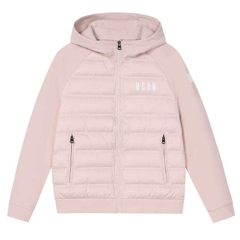 MEDM Patchwork Raglan Sleeve Lightweight Hooded Down Jacket
