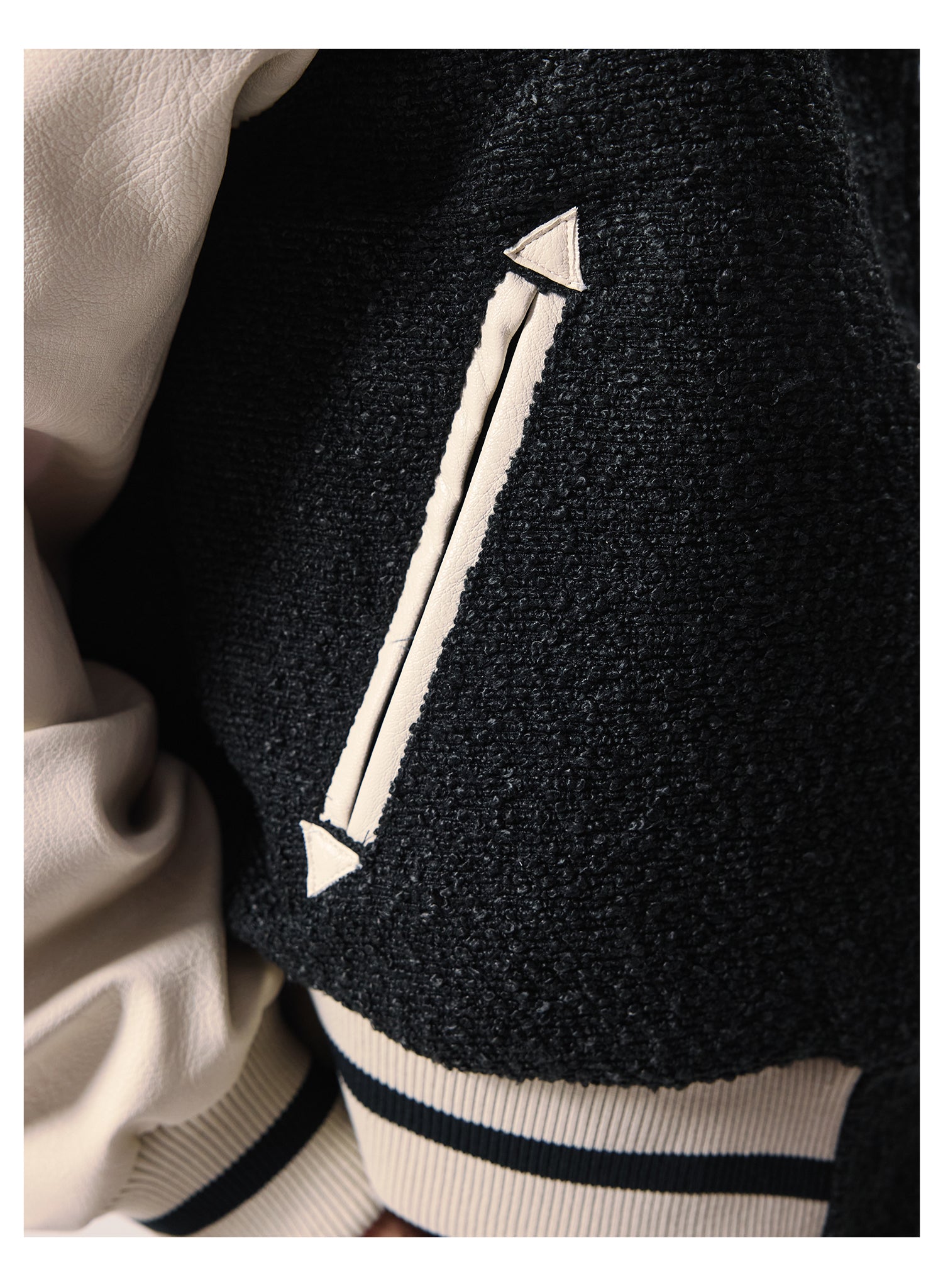 Remedy RMD Pearl Embroidered Leather Varsity Jacket