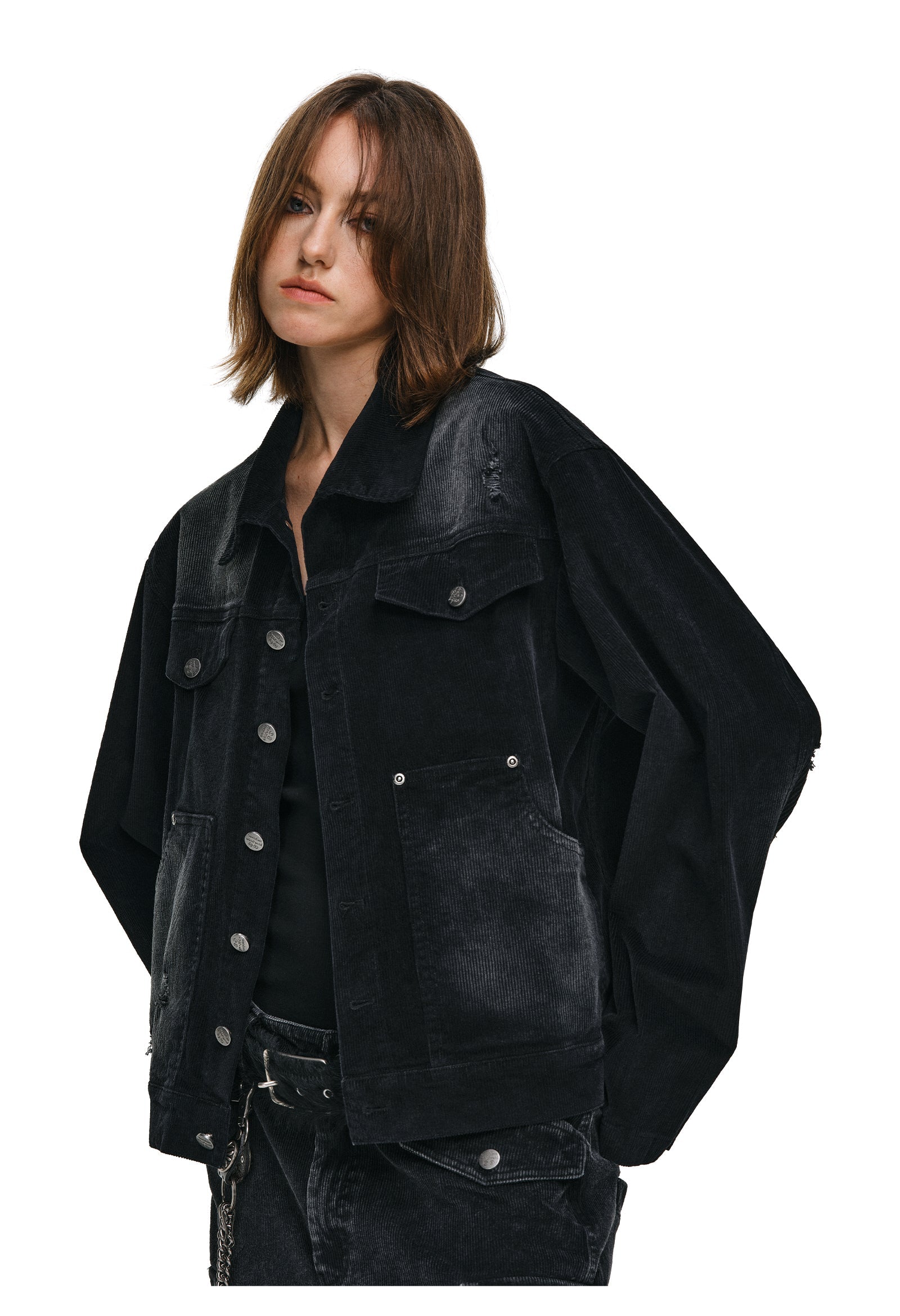 ANTIDOTE Distressed Washed Corduroy Work Jacket