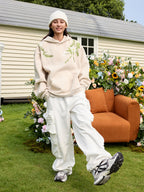 Harsh and Cruel Floral Garland Embroidered Text HACR Hoodie