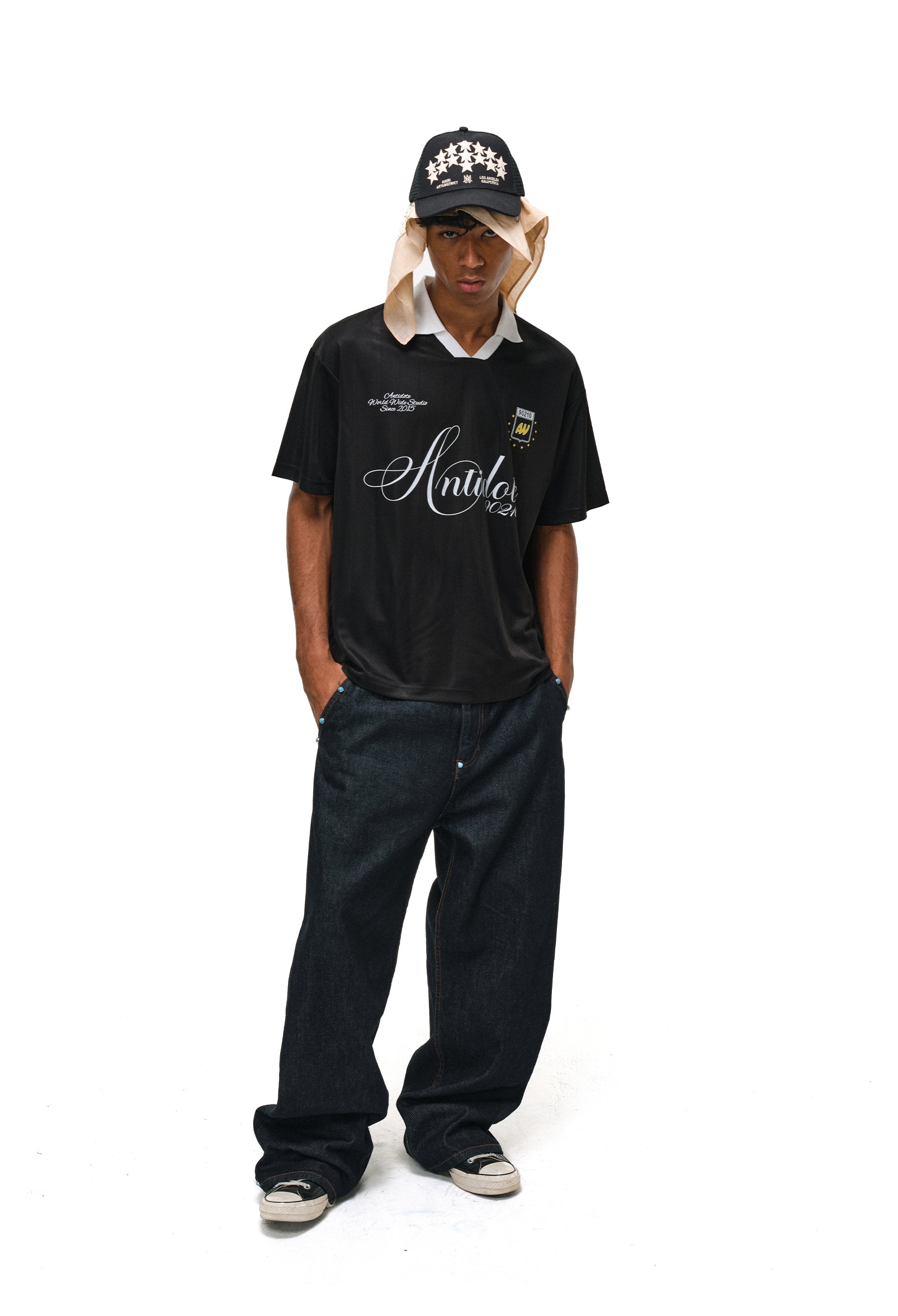 ANTIDOTE Striped Jersey Polo