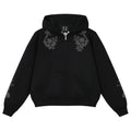MEDM Patterned Flower Embroidered Zip Up Hoodie