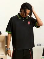 Small Town Kid Ethnic Pattern Jacquard Polo Shirt