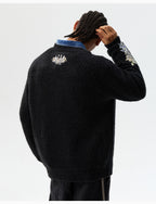 MEDM Floral Embroidered Mohair Knit Sweater