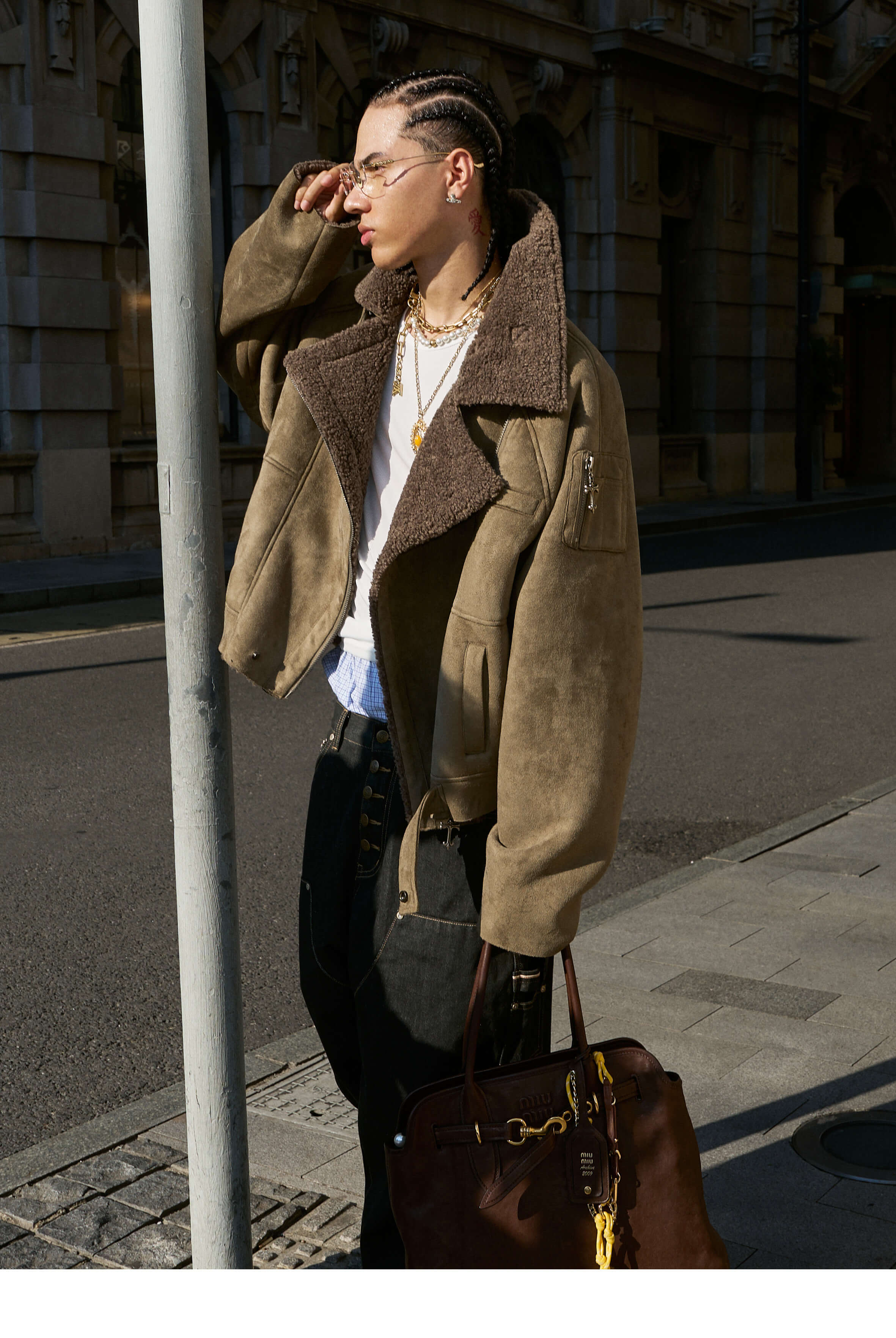 STEEPC Suede Shearling Jacket