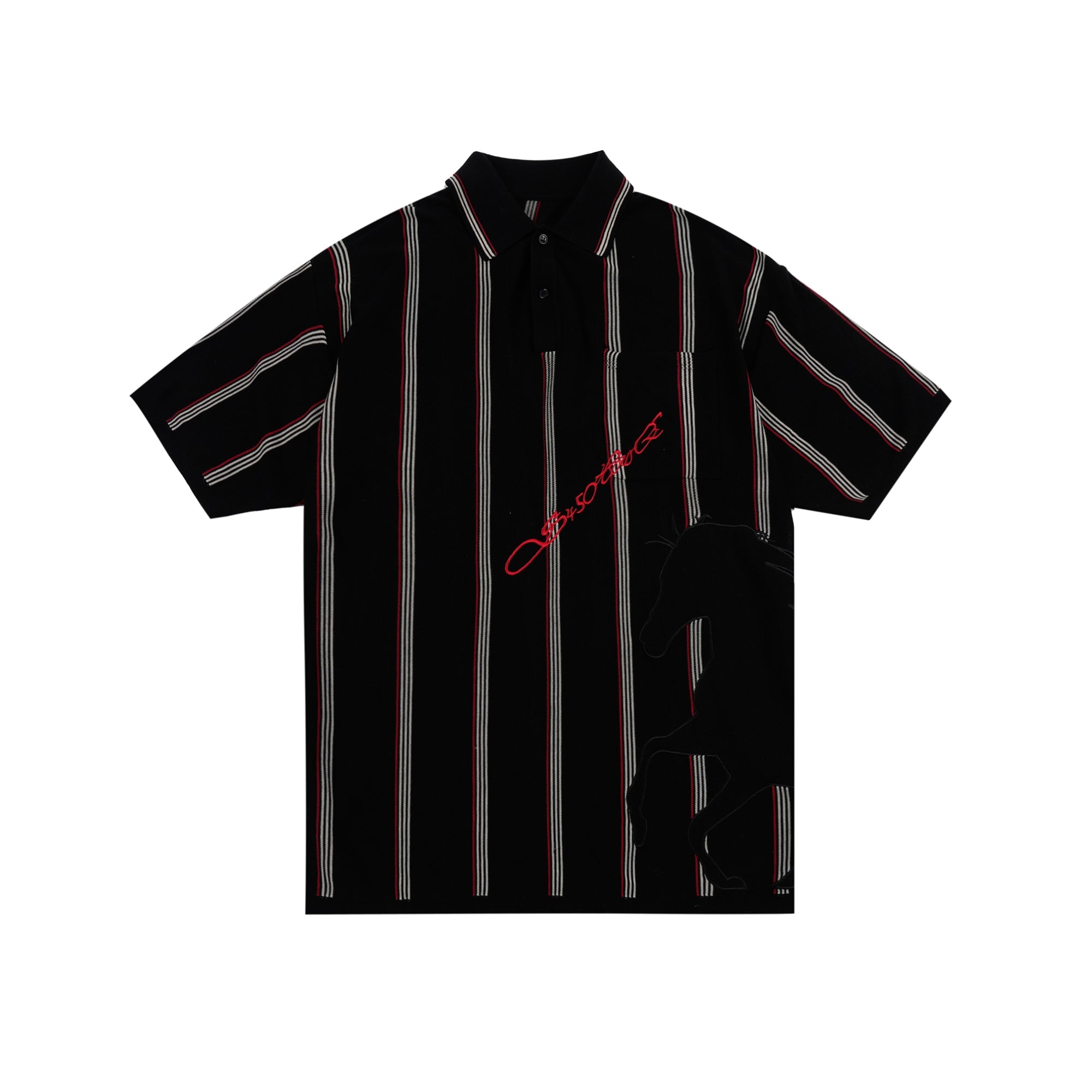 S45 Knitted War Horse Striped Polo